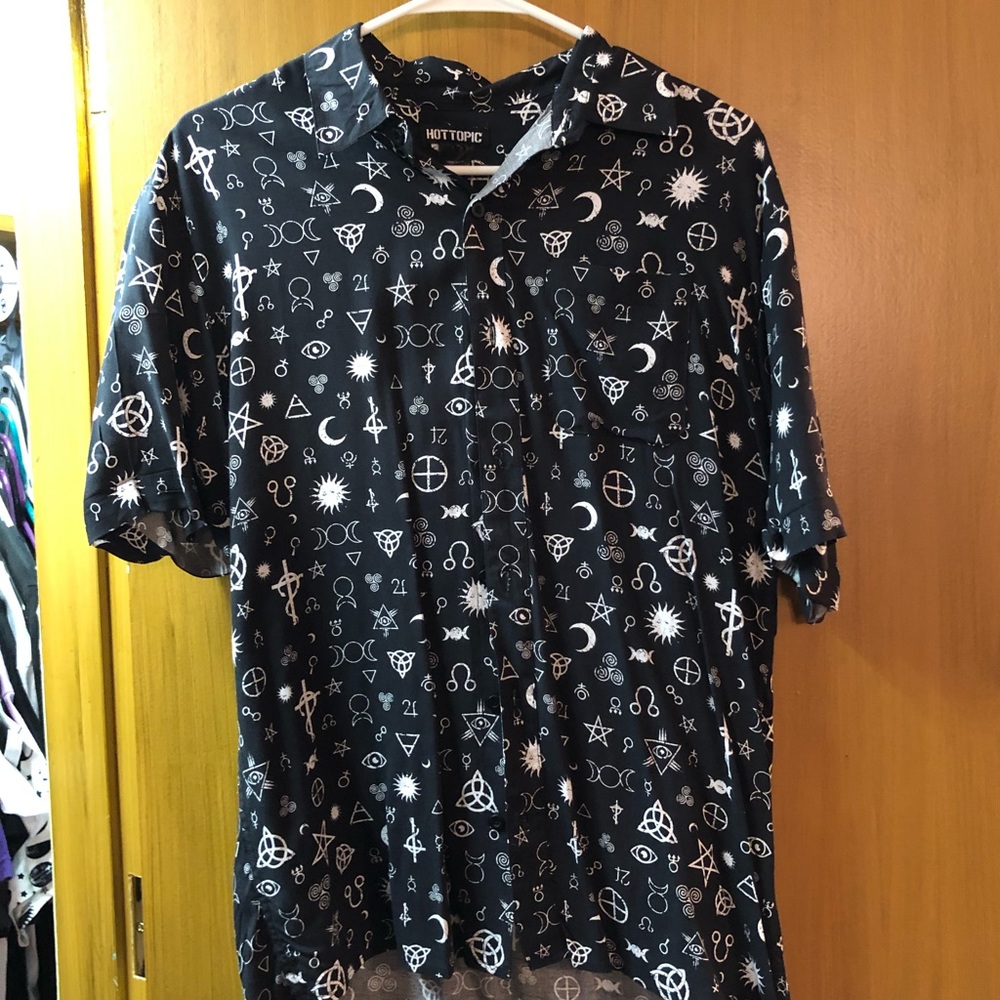 Witchcraft Symbols Button Down Shirt